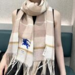 巴宝莉(Burberry) 爆款双面格子羊绒围巾 淡棕色 - Imagem 2