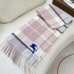 巴宝莉(Burberry) 爆款双面格子羊绒围巾 粉色 - Imagem 2