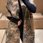 巴宝莉(Burberry) 经典石色格纹+提花马术战马徽标披肩 黑棕拼色 - Imagem 2