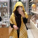 巴宝莉(Burberry)全智贤同款格纹帽子羔毛围巾 黄色 - 图片 4