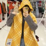 巴宝莉(Burberry)全智贤同款格纹帽子羔毛围巾 黄色 - 图片 3