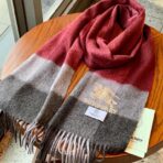 巴宝莉(Burberry)双色纯羊绒围巾 红黑撞色 - Image 2