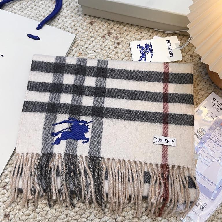 巴宝莉(Burberry)双面刺绣 印花 提花羊绒格子围巾 白棕拼色1_00001_ 巴宝莉(Burberry)双面刺绣 印花 提花羊绒格子围巾 白棕拼色 - 图片 1