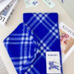 巴宝莉(Burberry)带帽款羊绒羊毛混纺围巾送专柜新款别针 深蓝