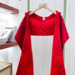 巴宝莉(Burberry)带帽款羊绒羊毛混纺围巾送专柜新款别针 红色 - 图片 3