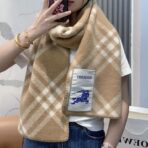 巴宝莉(Burberry)格纹围巾 棕色 - 图片 4