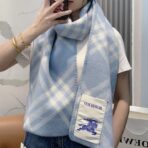 巴宝莉(Burberry)格纹围巾 蓝色 - 图片 3