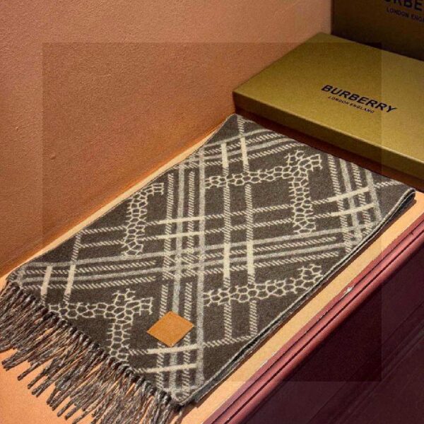 巴宝莉(Burberry)秋冬双面格子围巾 棕色