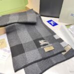 巴宝莉(Burberry)高端羊绒针织围巾 黑色 - 图片 2