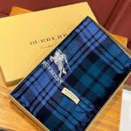 巴宝莉·Burberry进口尼泊尔羊绒顶级战马刺绣围巾 蓝色