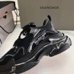 巴黎世家 Balenciaga Triple S 系列老爹鞋（黑银配色款） - 图片 4