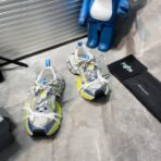 巴黎世家 Track 系列厚底镂空老爹鞋（白黄灰拼色款） - Imagem 4