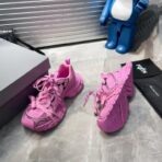 巴黎世家 Track 系列厚底镂空老爹鞋（亮粉色款） - Imagem 3