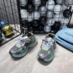 巴黎世家 Track 系列厚底镂空老爹鞋（灰绿拼色款） - Imagem 4