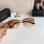 巴黎世家（Balenciaga）BB 金属框方形太阳镜  褐色 - 图片 3