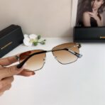 巴黎世家（Balenciaga）BB 金属框方形太阳镜  褐色 - 图片 4