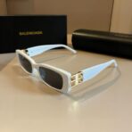 巴黎世家（Balenciaga）金标白方框太阳镜 - 图片 2