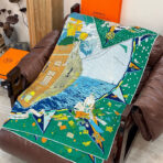 手工卷边丝绒方巾（30%桑蚕丝70%羊绒） - 图片 3