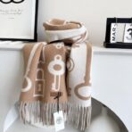 新款2025爱马仕男女款围巾 棕色款 - 图片 4