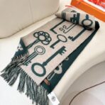 新款2025爱马仕男女款围巾 深绿色款 - Imagem 4