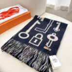 新款2025爱马仕男女款围巾 深蓝色款