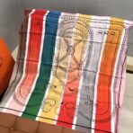 新款双面丝印 姆米斜纹真丝方巾 粉色款