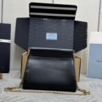 普拉达 (Prada)  黑色小牛皮翻盖链条手袋 - 图片 4