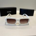 普拉达（PRADA）Symbole 系列醋酸纤维白色几何框太阳镜 - 图片 3