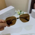 普拉达（PRADA）Symbole 系列金色金属框棕色镜片三角标识太阳镜 - 图片 3