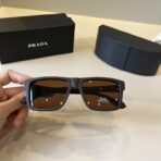 普拉达（Prada）Linea Rossa 系列红标方框太阳镜  棕色 - Imagem 4