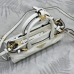 普拉达（Prada）Mini Galleria 白色亮面皮革手提斜挎包 - 图片 2