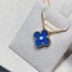 梵克雅宝 单钻蓝玛瑙四叶草项链