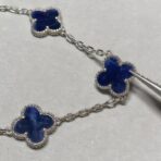 梵克雅宝 白金色彼得石四叶草五花手链 - 图片 4