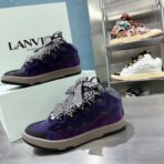 浪凡（LANVIN）Curb 系列蝴蝶结装饰格纹厚底休闲鞋 紫色（格纹拼接配色款） - 图片 2