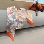 爱马仕 水上游乐园 Twilly小丝巾 橙色 - Imagem 4