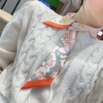 爱马仕 水上游乐园 Twilly小丝巾 橙色 - Imagem 3