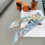 爱马仕 水上游乐园 Twilly小丝巾 浅蓝色