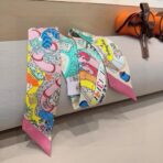 爱马仕 水上游乐园 Twilly小丝巾 粉绿撞色 - Imagem 3