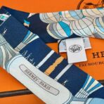 爱马仕 “翱翔天际之梦”Twilly小丝巾 藏青色 - Image 3