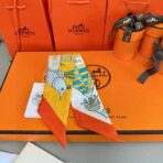 爱马仕 “翱翔天际之梦”Twilly小丝巾 黄色