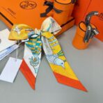 爱马仕 “翱翔天际之梦”Twilly小丝巾 黄色 - 图片 3