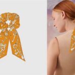 爱马仕Hermes “圆点钥匙”Twilly小丝巾 发圈 橙色 - Image 4