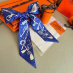 爱马仕Hermes “圆点钥匙”Twilly小丝巾 蓝色 - Imagem 2