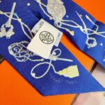 爱马仕Hermes “圆点钥匙”Twilly小丝巾 蓝色 - Imagem 4