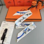 爱马仕Hermes “太空赛马”Twilly小丝巾 米色 - 图片 3