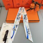 爱马仕Hermes “太空赛马”Twilly小丝巾 米色