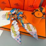 爱马仕Hermes “树之歌”发圈 束发带两用Twilly橙色小丝巾