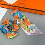 爱马仕Hermes “树之歌”发圈 束发带两用Twilly橙色小丝巾 - 图片 2