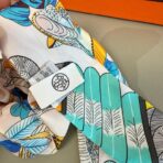 爱马仕Hermes “树之歌”发圈 束发带两用Twilly绿色小丝巾 - Imagem 3