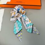 爱马仕Hermes “树之歌”发圈 束发带两用Twilly绿色小丝巾 - Imagem 2